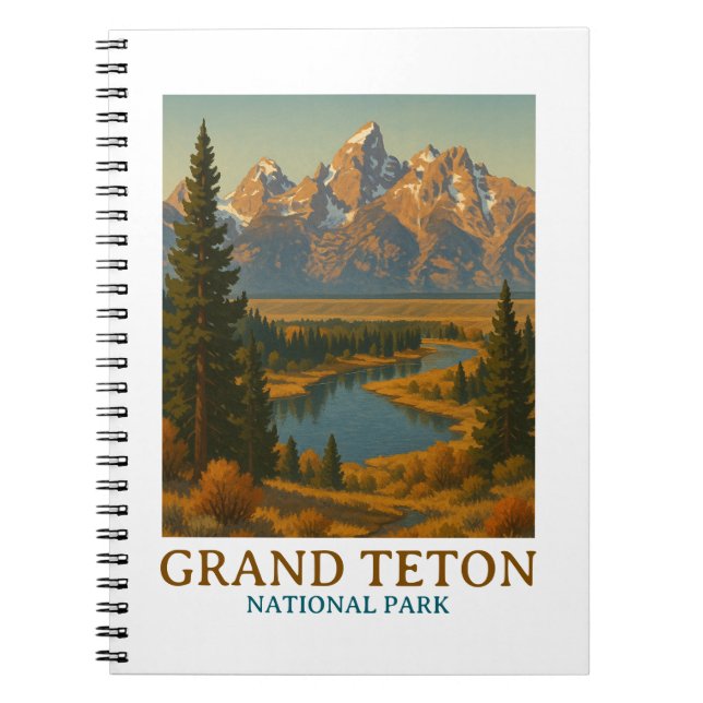 Vintag Grand Teton Nationalparkreise Notizblock (Vorderseite)