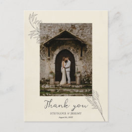 Vintag Grass Line Art Foto Vielen Dank PostCard Postkarte