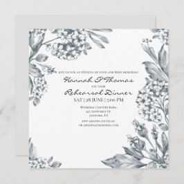 Vintag Grau Botanische Probe Abendessen Einladung