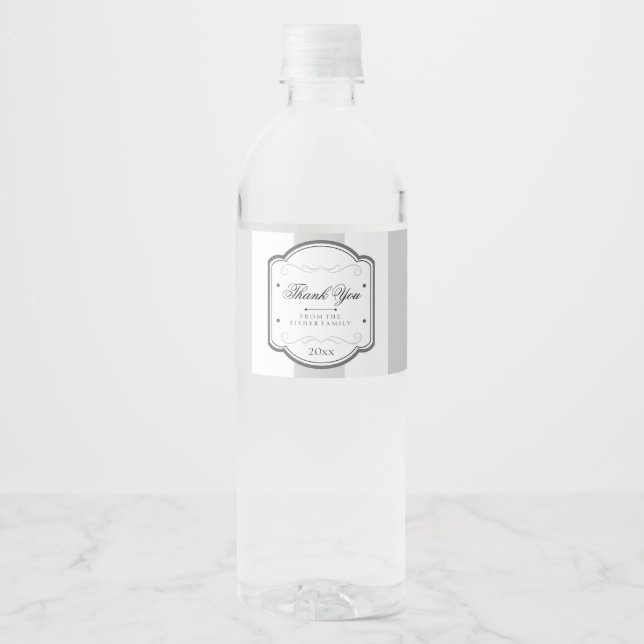 Vintag-graugestrichen Wasserflaschenetikett (Vorderseite)