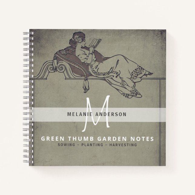 Vintag Gray Secret Garden Gardeners Journal Notizbuch (Vorderseite)