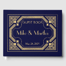 Vintag Great Gatsby Art Deco Wedding Guest Book