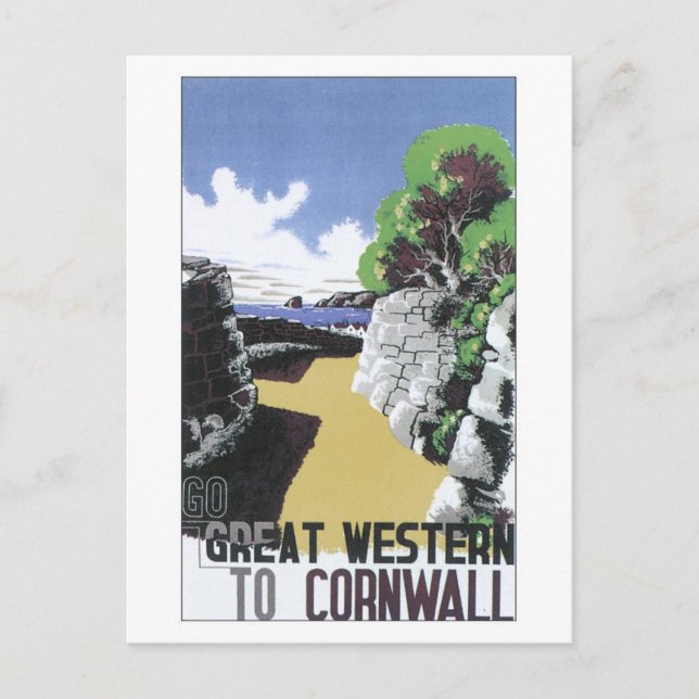Vintag Great Western Cornwall Postkarte (Vorderseite)