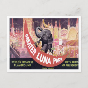 Vintag Greater Luna Park Postkarte