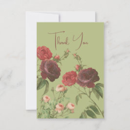 Vintag Green Floral Dankeschön Karte