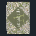 Vintag Green Floral William Morris Monogram iPad Pro Cover<br><div class="desc">Dieses schlichte und dennoch elegante Design besticht durch ein dunkles,  elegantes William Morris inspiriertes Blumenmuster in Salbei,  Creme und Gold. Behalt dein iPad Tablett mit Stilschutz. Fügen Sie einen Namen hinzu,  um ihn zu personalisieren. Macht ein großartiges Weihnachts- oder Muttertagsgeschenk. Erstellt von der einfachen Farmhouse Press.</div>