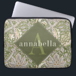 Vintag Green Floral William Morris Monogram Laptopschutzhülle<br><div class="desc">Dieses schlichte und dennoch elegante Design besticht durch ein dunkles,  elegantes William Morris inspiriertes Blumenmuster in Salbei,  Creme und Gold. Behalt deinen Laptop mit Stil geschützt. Fügen Sie einen Namen hinzu,  um ihn zu personalisieren. Macht ein großartiges Weihnachts- oder Muttertagsgeschenk. Erstellt von der einfachen Farmhouse Press.</div>