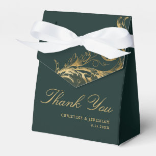 Vintag Green Gold Damask Hochzeit Danke Geschenkschachtel