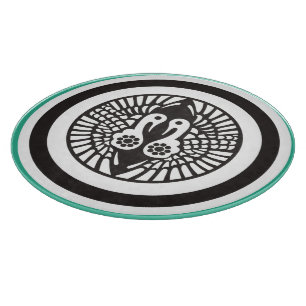 Vintag Green Gray Ikko Ikki Japan Mon Oriental Schneidebrett