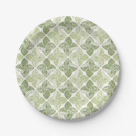 Vintag Green Harlequin Florals Pappteller
