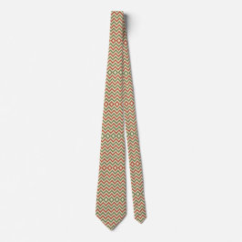 Vintag Green Red Zigzag Pattern Neck Krawatte