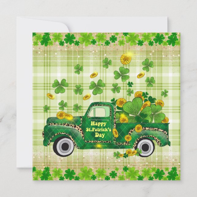 Vintag Green St. Patrick's Delight Feiertagskarte (Vorderseite)