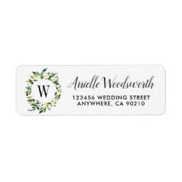 Vintag Greenery Floral Wedding Address Labels