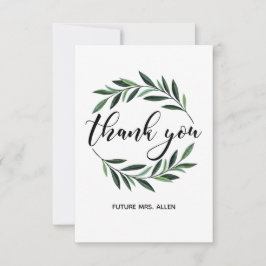 Vintag Greenery Wreath Flat Vielen Dank Dankeskarte