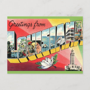 Vintag Greetings Louisiana Postkarte