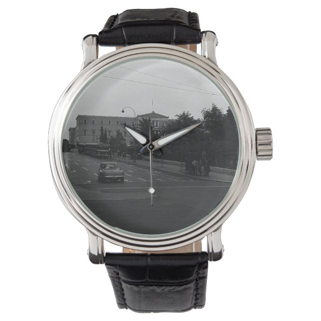 Vintag Griechenland Delphi Altes Schloss Armbanduhr (Vorderseite)