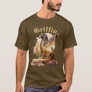 Vintag Griffin Griffin Mythology Brown Gold T-Shirt