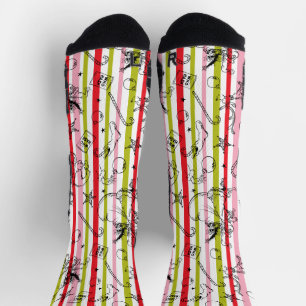 Vintag Grinch Weihnachtsschlange Muster Socken