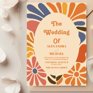 Vintag Groovy Boho Beachy Fun Vibes Wedding Einladung