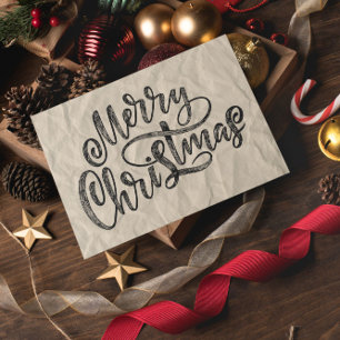 Vintag Groovy Frohe Weihnachten Postkarte