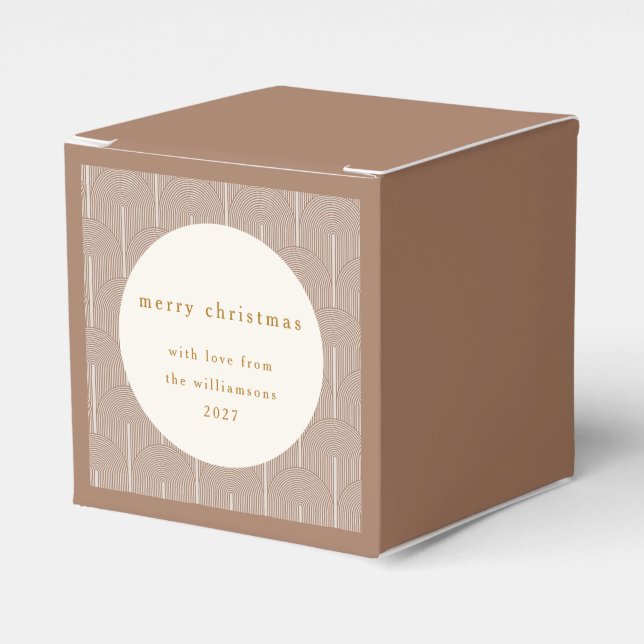 Vintag Groovy Geometric Lines Custom Christmas Geschenkschachtel (Vorderseite)