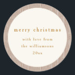 Vintag Groovy Geometric Lines Custom Christmas Runder Aufkleber<br><div class="desc">Vintage Groovy Geometric Lines Custom Merry Christmas Classic Round Sticker</div>