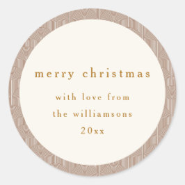 Vintag Groovy Geometric Lines Custom Christmas Runder Aufkleber