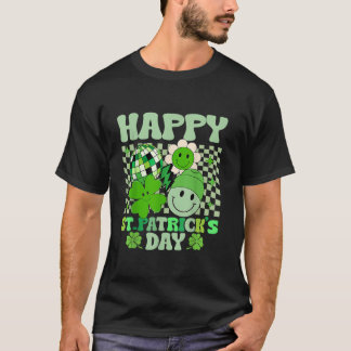 Vintag Groovy Irish Kleeblatt Smile Face St Patric T-Shirt