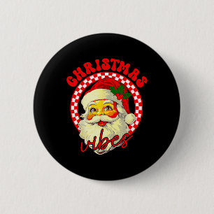 Vintag Groovy Santa Claus Weihnachten Vibes 1 Button