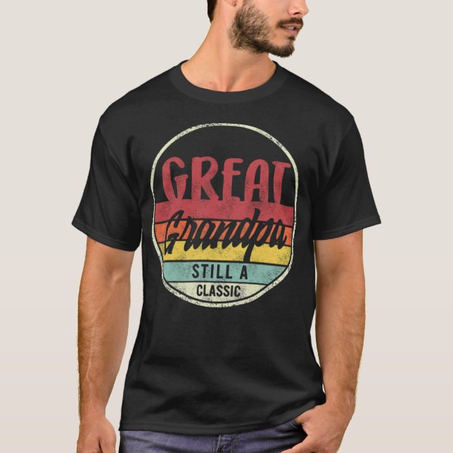 Vintag Großgroßvater Klassische Großreifen T-Shirt (Vorderseite)