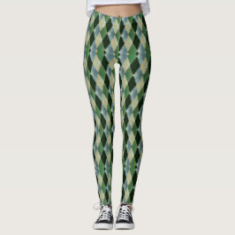 Vintag-grün-beige geometrisches St Patrick-Muster Leggings