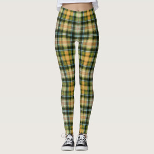 Vintag-grün-orange St Patrick kariertes Muster Leggings