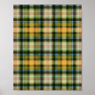 Vintag-grün-orange St Patrick kariertes Muster Poster
