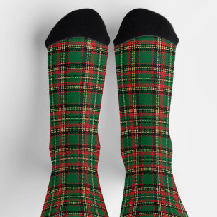Vintag-grün-schwarz-gelb rustikale Tartan kariert Socken