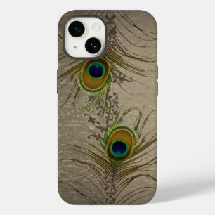 Vintag grüne Aqua Peacock Feathers Case-Mate iPhone Hülle
