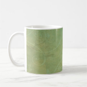 Vintag grüne geblüht Textur Kaffeetasse