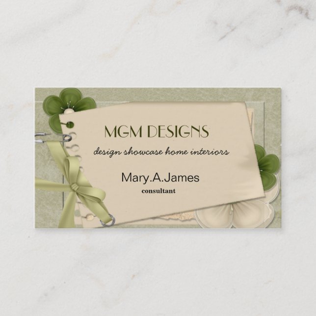 Vintag grüne Limone Visitenkarten Visitenkarte (Vorderseite)