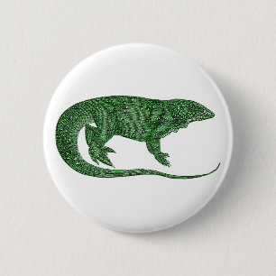 Vintag grüne Lizard Button