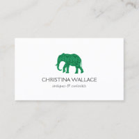 Vintag grüner Gemusterter Elefant