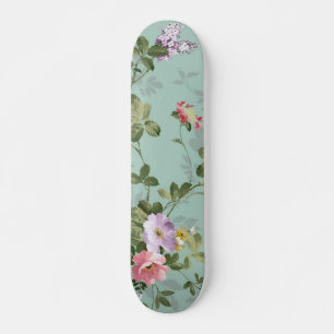 Vintag grünes Blumendesign Skateboard