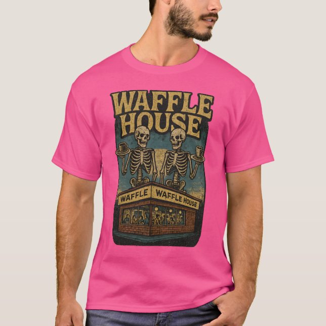 Vintag Grunge 70er Waffle House Design T-Shirt (Vorderseite)