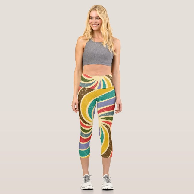 Vintag Grunge Abstrakt sauberer Hintergrund. Capri Leggings (Vorderseite)