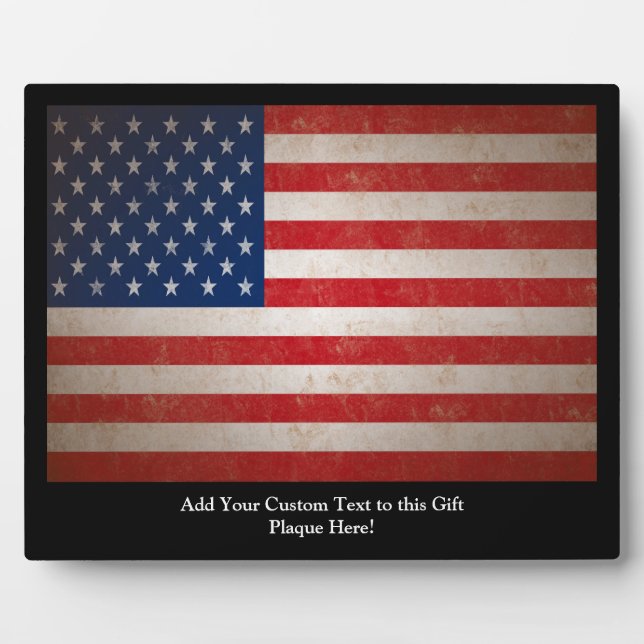 Vintag Grunge American Flag Patriotic Design Fotoplatte (Vorderseite)