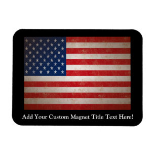 Vintag Grunge American Flag Patriotic Design Magnet