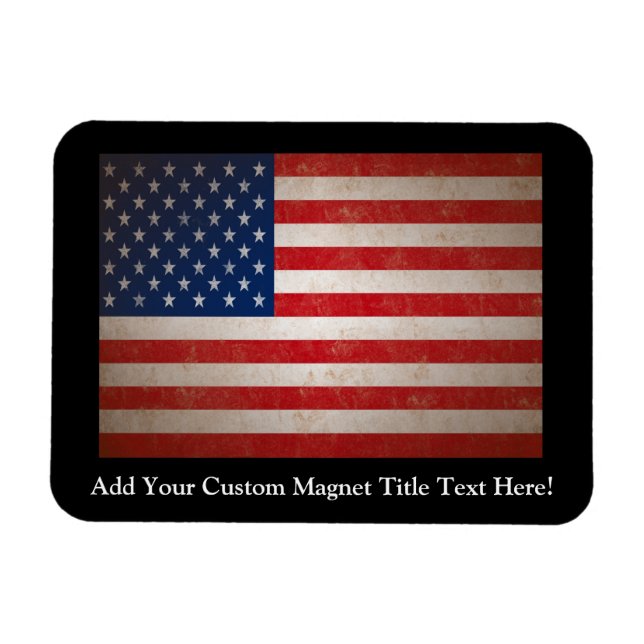 Vintag Grunge American Flag Patriotic Design Magnet (Horizontal)