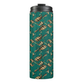 Vintag Grunge Aquamarin und Gold Peacock Paisley Thermosbecher