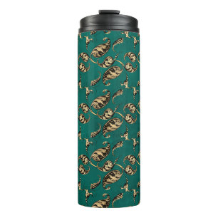 Vintag Grunge Aquamarin und Gold Peacock Paisley Thermosbecher