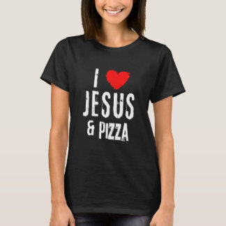 Vintag Grunge I Liebe Jesus Pizza T-Shirt