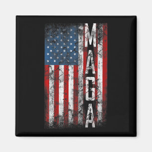 Vintag Grunge MAGA American Flag Lover Fun Gift Magnet