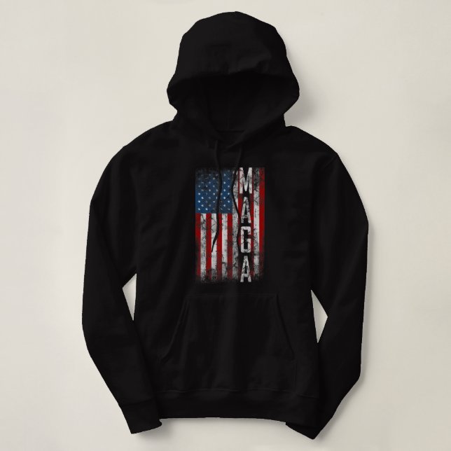 Vintag Grunge Maga American Flag Lover.png Hoodie (Design vorne)